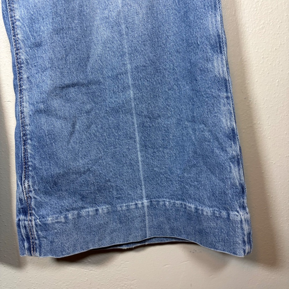 American Eagle Women Medium Wash Stretch Wide Leg High Rise Jeans Blue Size 14 - Picture 6 of 14